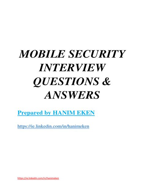 Mobile Security Interview Questions And Answers Pdf Computer Security Security