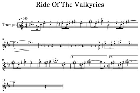 Ride Of The Valkyries Sheet Music For Trumpet