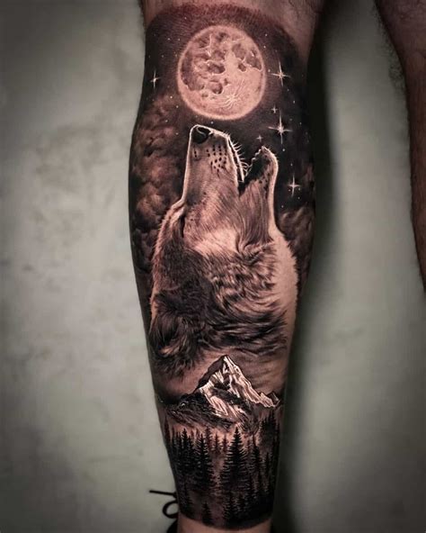 Wolf Moon Tattoo Chest