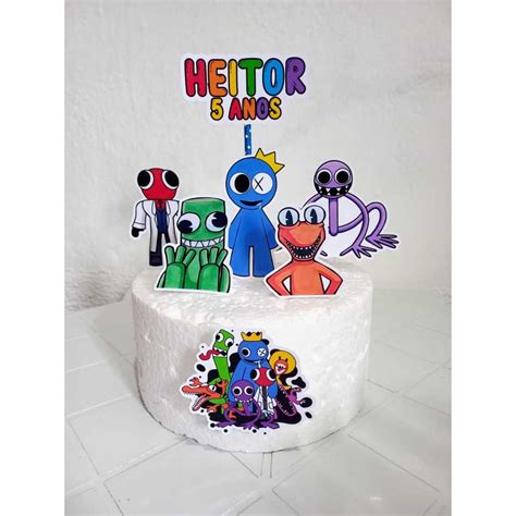 Topo De Bolo Rainbow Friends Topper Rainbow Friends Personalizado