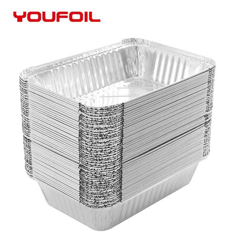 Recyclable Smooth Wall Rectangular Aluminum Foil Container For Baking