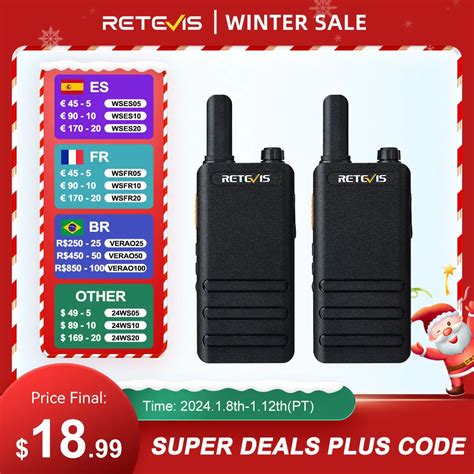 15mm Ultra Thin Mini Walkie Talkie Retevis RT622P Type C Charge VOX