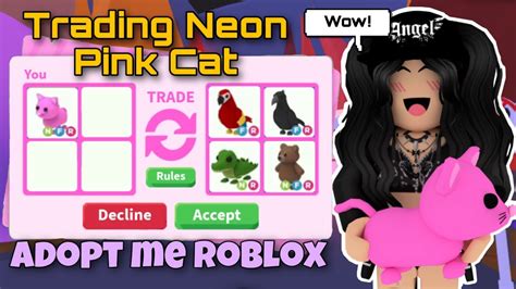 Trading Neon Pink Cat Adopt Me Trades Adopt Me Roblox Youtube