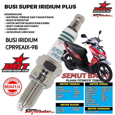 Jual BUSI VARIO 110 KARBU ORIGINAL BRT RACING BUSI SUPER IRIDIUM PLUS