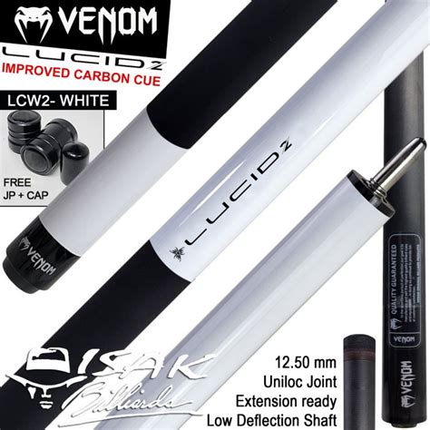 Jual Venom Lucid Carbon Lcw White Cue Uniloc Low Deflection Stick