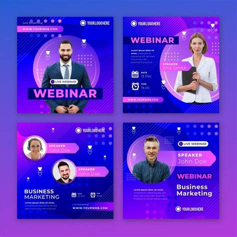 Four Social Media Banners For Webinar