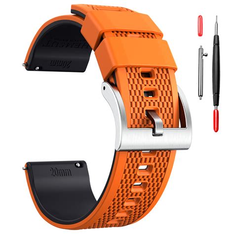 Silicone Watch Bands Quick Release Rubber Watch Strap For Men Women 18