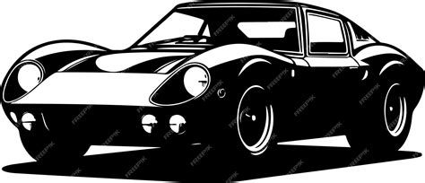 Classic Car silhouette sports car black color silhouette | Premium AI ...