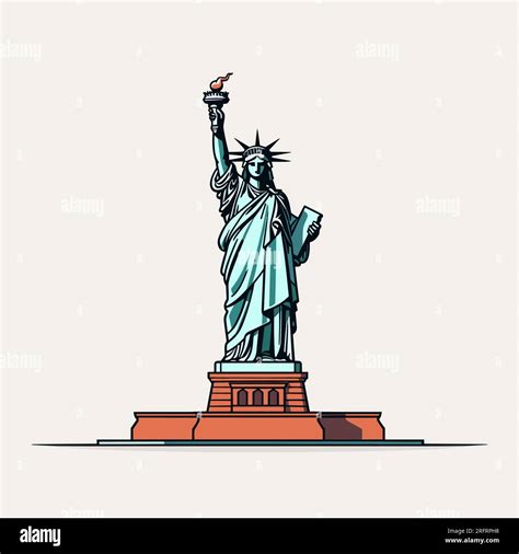 Estatua de la Libertad dibujado a mano ilustración cómica Estatua de