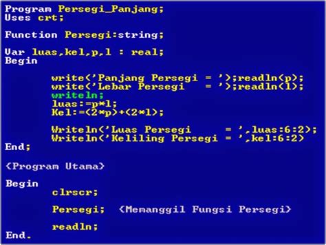 Dasar Pemrograman Komputer Fungsi Dalam Pascal