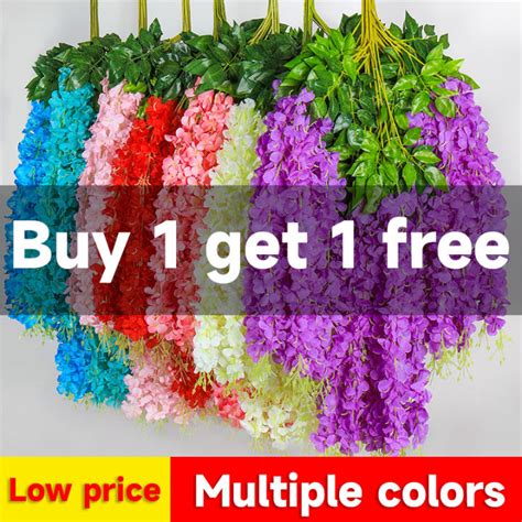 Buy Get Free Simulated Wisteria Flower Long Wedding Decoration