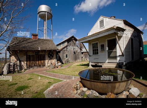 Historical cypress mill and sugar kettle in Lutcher, Louisiana, on the ...