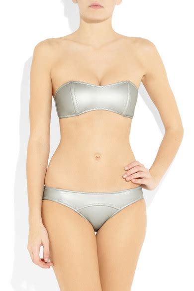 Lisa Marie Fernandez The Natalie Metallic Bandeau Bikini NET A