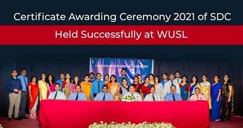 Certificate Awarding Ceremony 2021 Of Sdc Held Successfully At Wusl