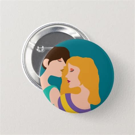 Lesbian Couple Beautiful Women In Love Drawing Button Zazzle