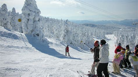 Skiing with snow monsters at Zao Onsen