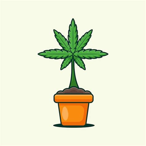 premium vector marijuana plant   pot cartoon vector illustration