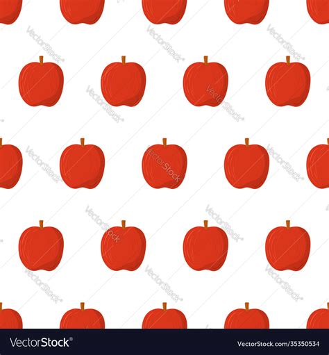 Red Apple Seamless Pattern Great Design Royalty Free Vector