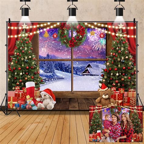 Ofila Christmas Backdrop For Photography 10x8ft Firework