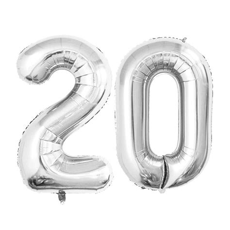 GOER Number 20 Balloons for 20th Birthday Party Decorations,42 Inch ...