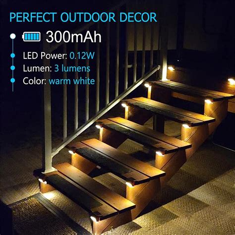 Buy 8 Pack Solar Deck Lights Led Waterproof Outdoor Solar Powered Led Step Lights For Decks