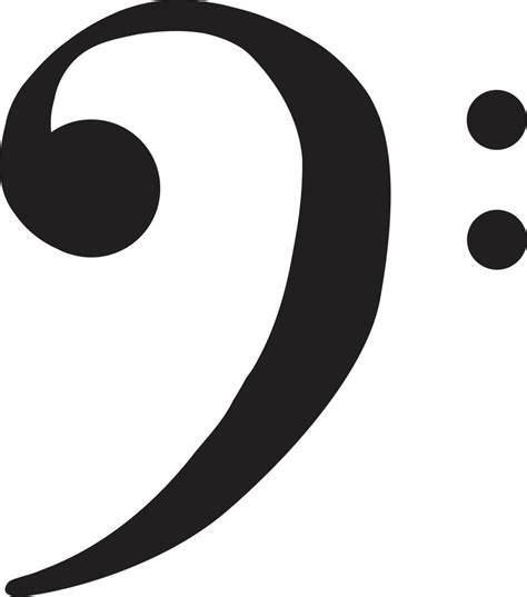 Black Sign Musical Bass Clef Symbol For Sheet Music Treble Clef Sign