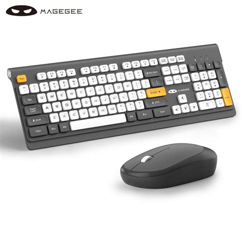 MageGee V650 Wireless Silent Keyboard And Mouse Set 2 4G Full Size RGB