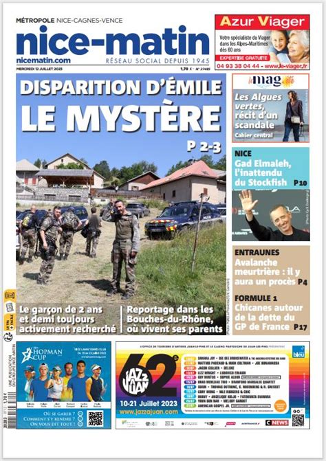 Nice Matin On Twitter Voici La Une De Nice Matin De Ce Mercredi 12