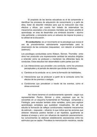 Ensayo teorías educativas edelin bravo PDF