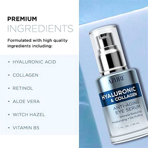 Azure Hyaluronic Acid And Collagen Anti Aging Eye Serum Replenishing