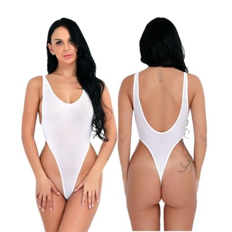 Women Lingerie Backless See Through Thongs Leotard Bodysuit High Cut