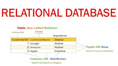 What Is Relational Database Rdbms Relation Attribute Concepts Youtube