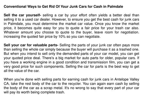 Ppt Get More Cash For Junk Cars In Lancaster Powerpoint Presentation