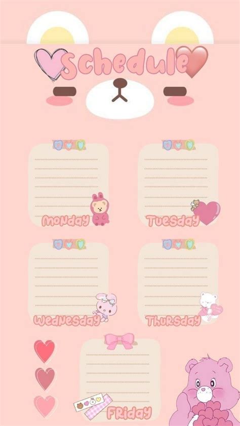 Pin By 𐐪𐑂 Nanaa ｡ ☁️ ﾟ🎀 🧸 On 1 Schedule Template Templates Note