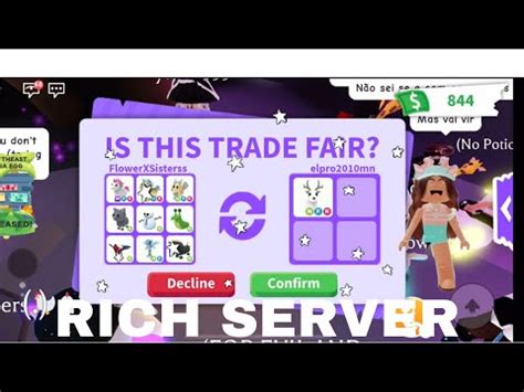 Trading In Adopt Me Rich Server Youtube