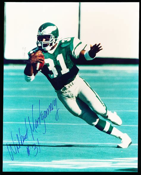 Lot Detail - Wilbert Montgomery Autographed Philadelphia Eagles Ftbl. Color 8” x 10” Game Action ...