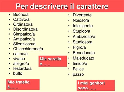 Per Descrivere Il Carattere Ppt Scaricare