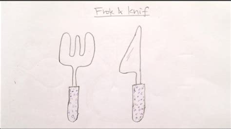 How To Draw Cartoon Fork ＆knife 畫卡通刀叉 Easy Drawing Tutorial For