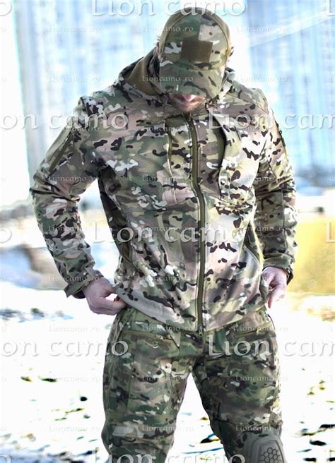 Jacheta Softshell Din Lana Imblanita FIGHTER Lion Camo Group