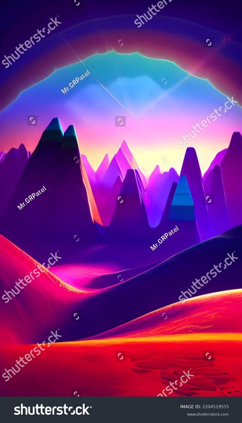 Colorful Fantasy Digital Art Background Wallpaper Stock Illustration ...