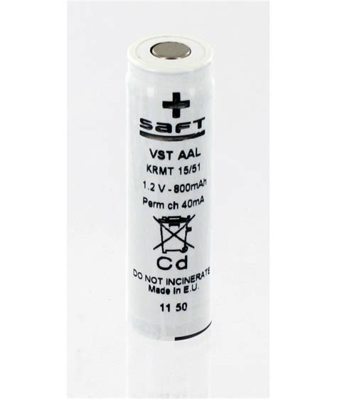 Batterie Saft 1 2V 800mAh VST AAL NiCd cosses à souder