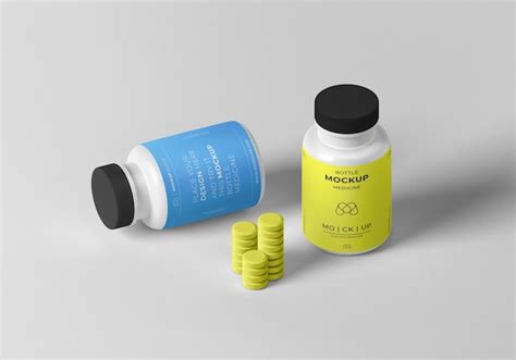 Premium PSD Medicine Bottle Mockup Design