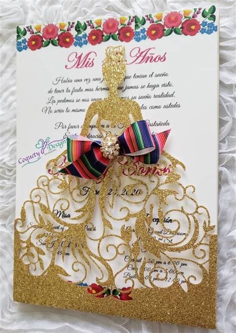 Beautiful Mexican Charro Theme Invitation Sweet16 quinceañeras