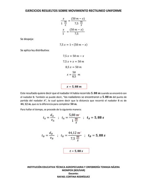 EJERCICIO RESUELTO SOBRE MRU PDF