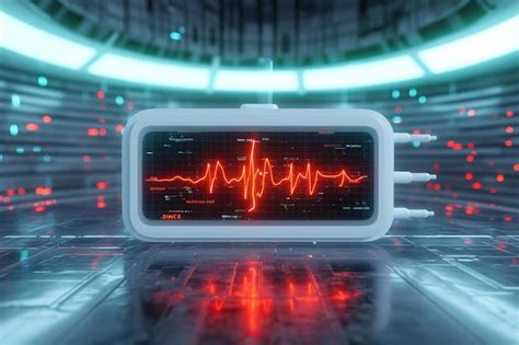 Premium Photo Electronic Pulse Glowing Digital Heartbeat Line