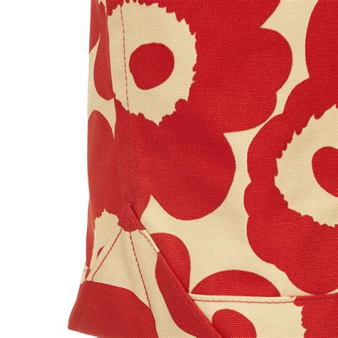 Marimekko Peruskassi Unikko Beige Red Tote Bag Marimekko Handbags