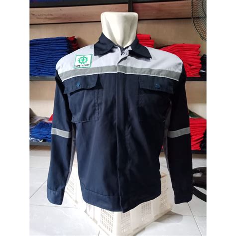 Jual Wearpack Safety Atasan DONGKER Kombinasi ABU MUDA Kemeja Safety