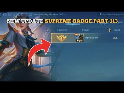 August Update Supreme Badge Part Fake Gps Mobile Legends