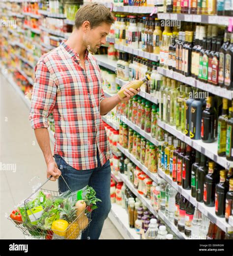 Man Shopping In Grocery Store Stock Photo Alamy