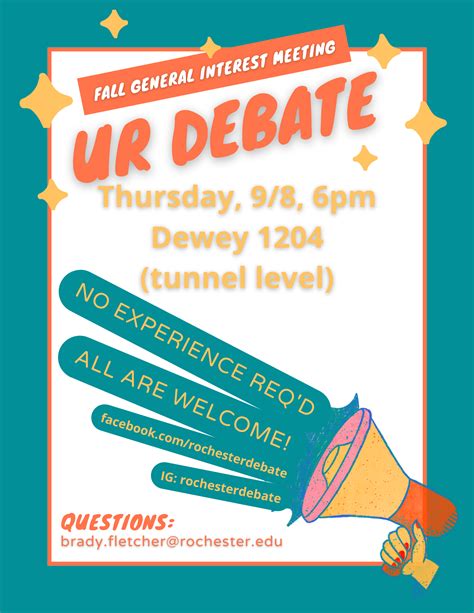 Fall General Interest Meeting : News : UR Debate Union : University of